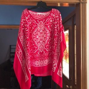 Susan Graver Printed Woven Scarf Top